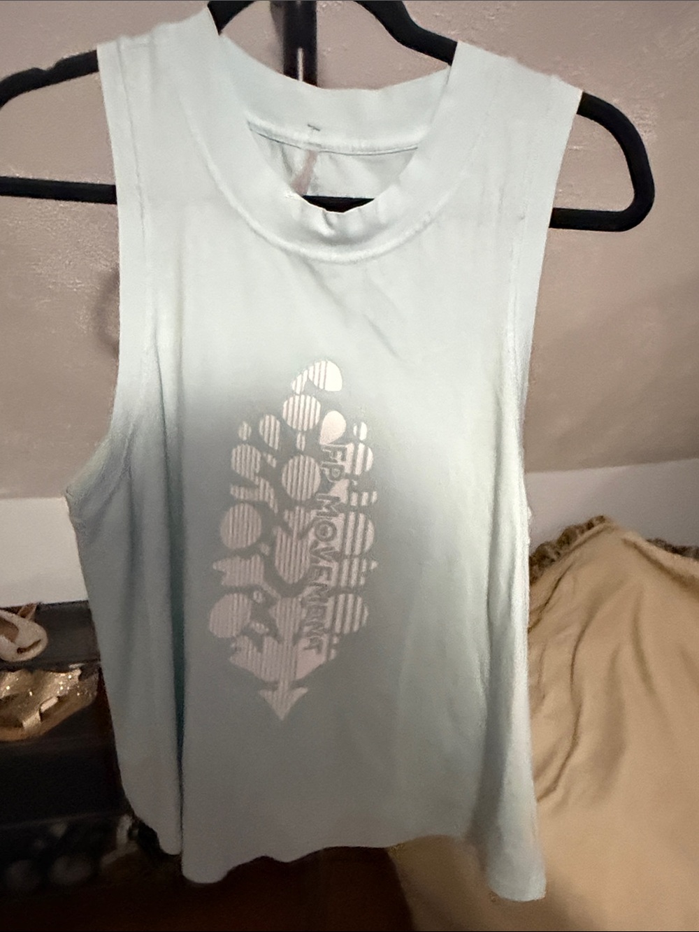 FP Movement by Free People Pale Blue Graphic Muscle Tank